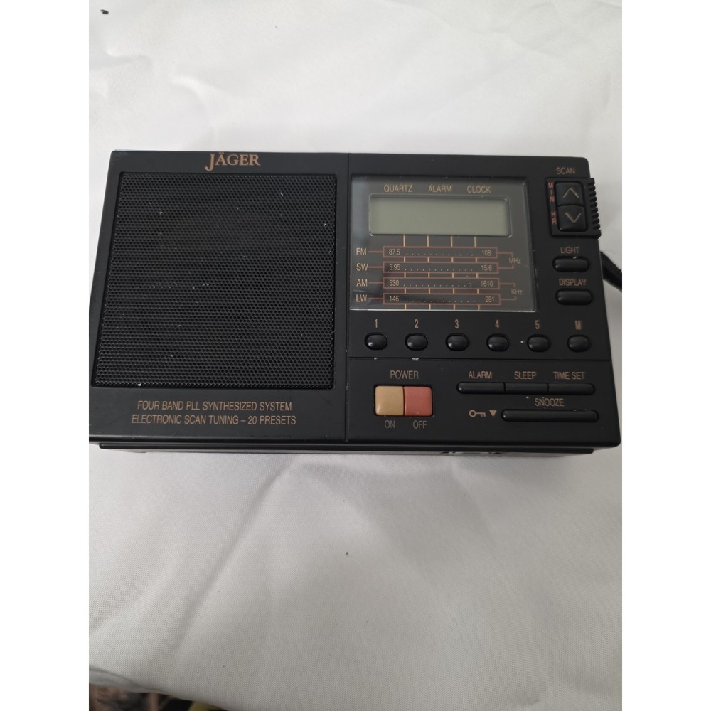 Jäger PL-440 portable shortwave radio featuring a digital display, electronic...
